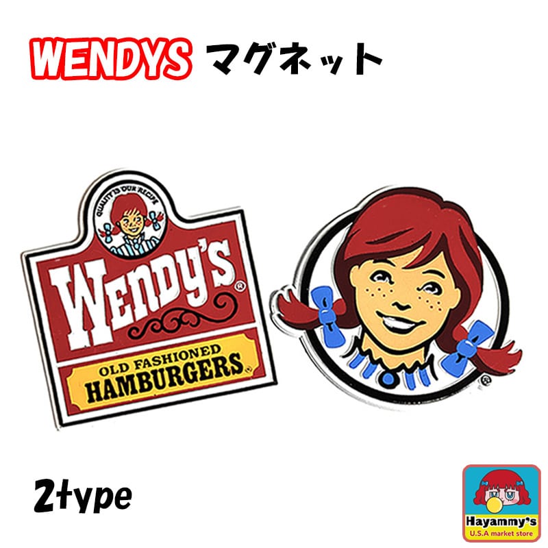 マグネット Wendys ロゴ 選べる キャラクター 女の子 可愛い アメリカン 雑貨 ウェンディーズ 磁石 おしゃれ インテリア かわいい カフェ バー レストラン 店舗(3)