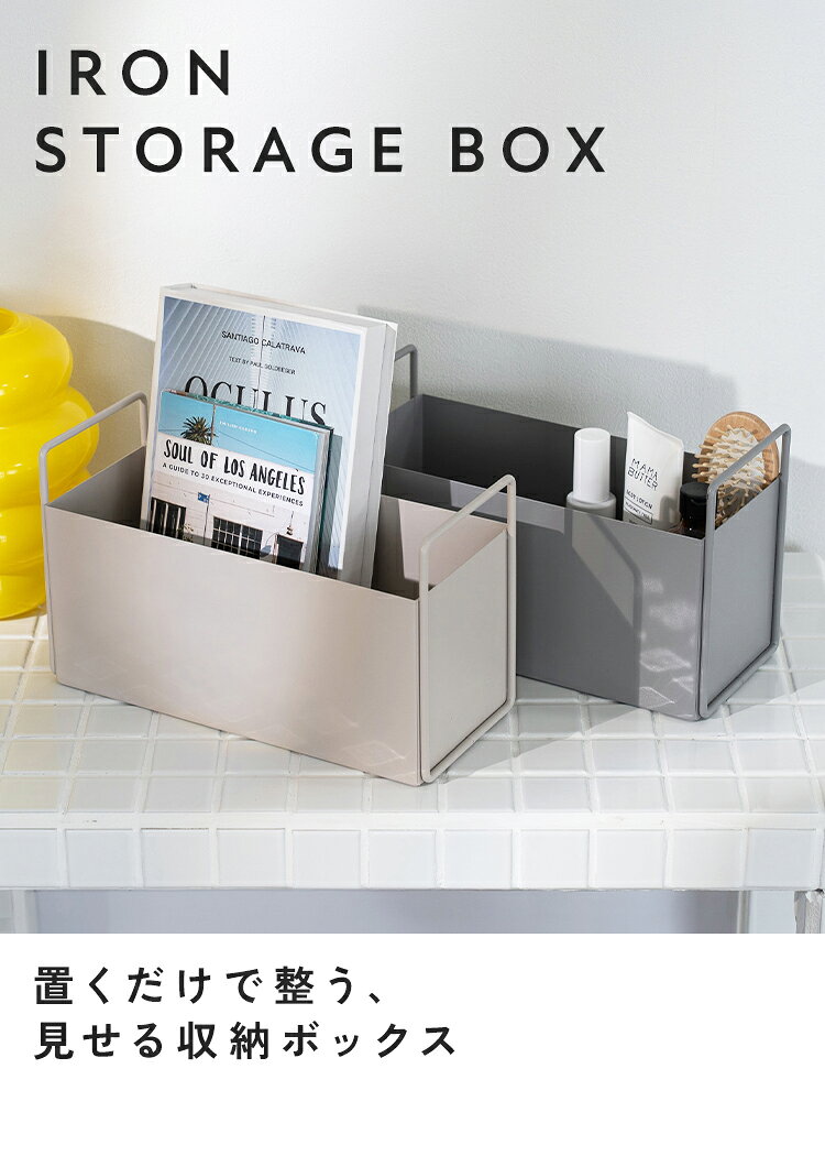 ＼半額クーポンで2,300円／ 収納ボックス おしゃれ アイアン ボックス ハンドル付き 玄関 小物入れ 整理 インテリア リビング キッチン 洗面所 モダン ベージュ ボックス リモコン入れ 北欧 シンプル かわいい 雑貨 卓上 デスク周り 推し活収納ボックス 2