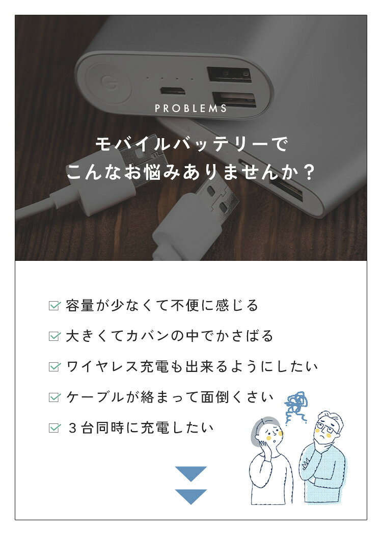 モバイルバッテリー iPhone 大容量 MagSafe 軽量 ワイヤレス充電 10000mAh Type-C Android Qi 置くだけ 薄型 充電器 スタンド マグネットリング付き 3台同時充電 Lightning Apple Watch 対応 通勤 通学 旅行 出張 ガジェット おしゃれ hayaritsushin-10004417 MONO KOTO DEPT. サンプル画像3