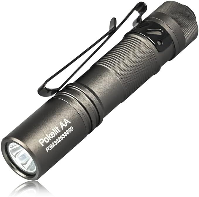 ACEBEAM Pokelit AA グレー 1000ルーメン バッテリー付属 LEDフラッシュライト 懐中電灯 小型 軽量