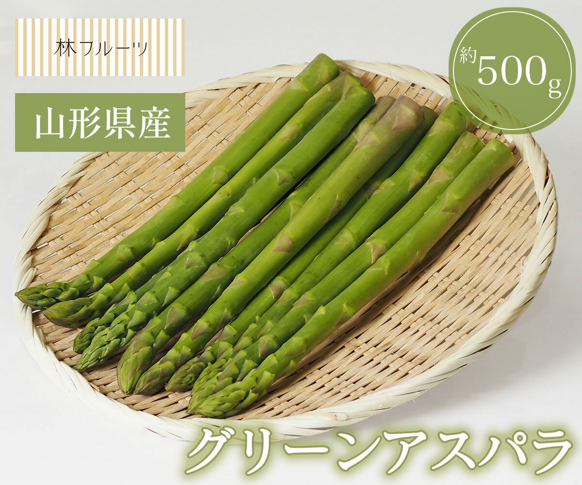 【山形県産他 グリーンアスパラ 約500g 林フルーツ】ご自宅用 ご家庭用 旬 旬の野菜