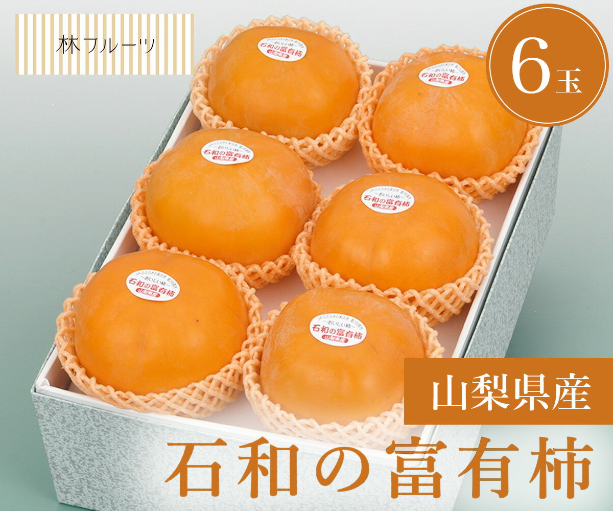 【山梨県産 石和の富有柿 青秀品 6玉 林フルーツ】御祝 快気祝 御礼 お見舞い 粗品 内祝 出産祝い お供 志 誕生日 季節の果物 旬 くだもの 送料無料