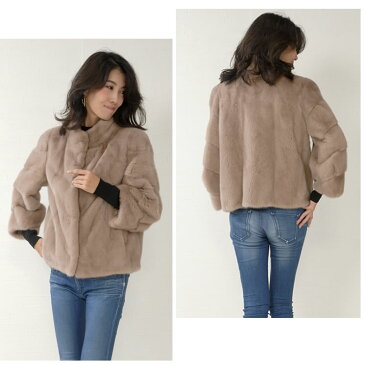 【30】SAGA ミンクスタンドカラー ジャケット (MJ3890)毛皮 ファー 女性用 レデイース SAGA ミンク MINK コート coat プレゼント ギフト