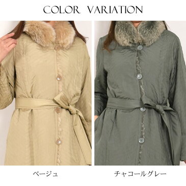 シルク&レッキスラビットリバシブルコート 送料無料!!(FC6923)送料無料!! 結婚式 プレゼントcoat ウィメンズ ladies レディス 女性用 プレゼント ギフト 毛皮コート ミセス ファッション 40代 50代