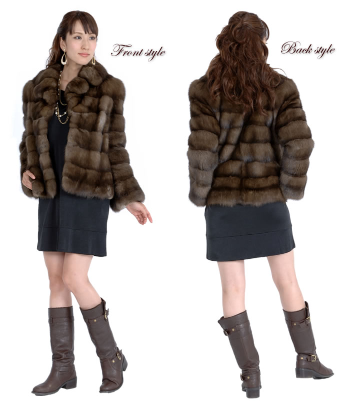 ロシアンセーブルジャケット 送料無料!!(S8659) 毛皮・ファー 女性用 レデイース プレゼント ギフト coat 冬 ファー 毛皮の王様 ミセス ファッション 40代 50代