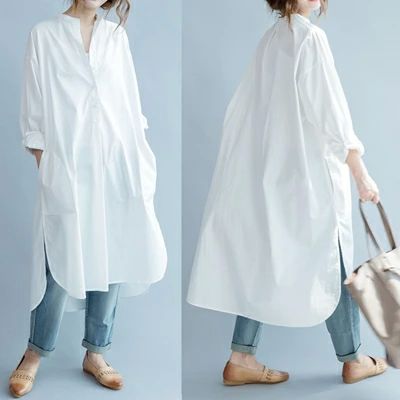 スタ スリット テント オーバーサイズ シャツワンピ 長袖 ワンピース カットソー 薄手 おしゃれ カジュ..