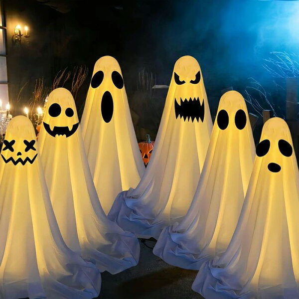 hayashopのLED電飾 照明 妖怪 お化け屋敷 85/165cm ハロウイン飾り物 LEDランタン 悪魔 電池式 6点セット ゴースト LEDライト ライト 幽霊|詳細画像