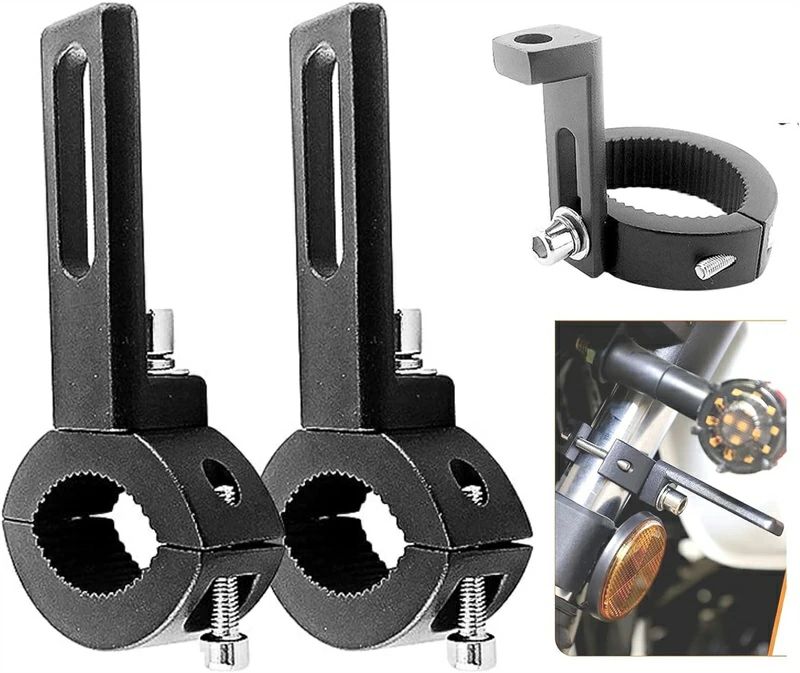 ステー パイプクランプ 汎用 補助灯 前照灯 作業灯 LED 穴あけ不要 挟み込み型 ヘッドライトステー 2個セット ステー バイク