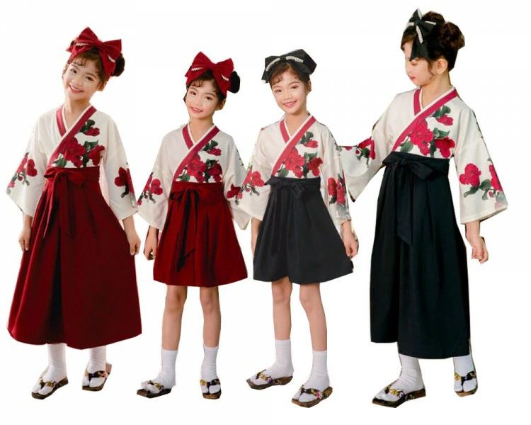 ベルト付き 巻きスカート ワンピース ロリータ服 イベント衣装 プリント花柄 コスチューム 着物ドレス ..