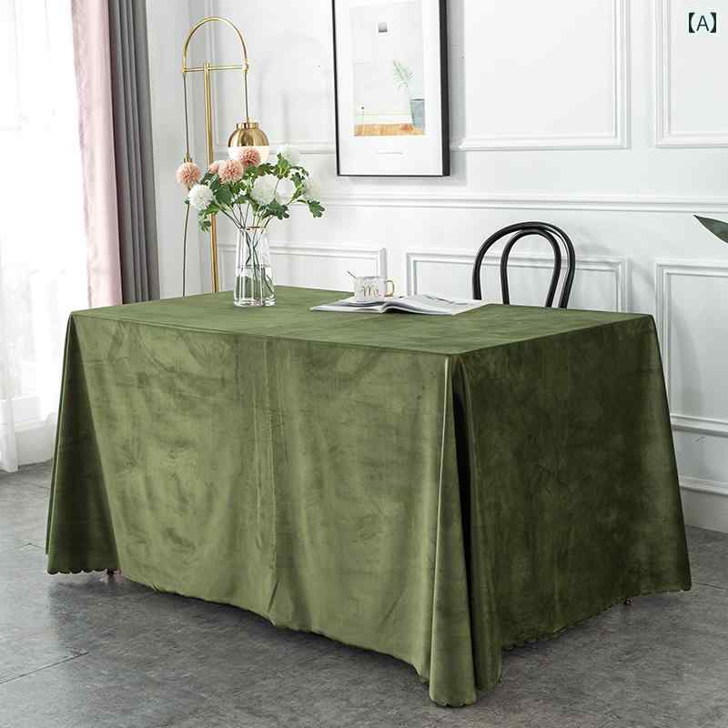 レストラン オフィス パーティー 展示会 会議 耐摩耗 洗える ソフト 色褪せにくい 厚手 スカラップ ベルベット 長方形 おしゃれ