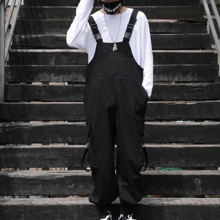 オールイ 薄手 オーバーオール サルエルパンツ カーゴパンツ 夏 春 カジュアル メンズ 作業着 大きいサイズ 韓国風