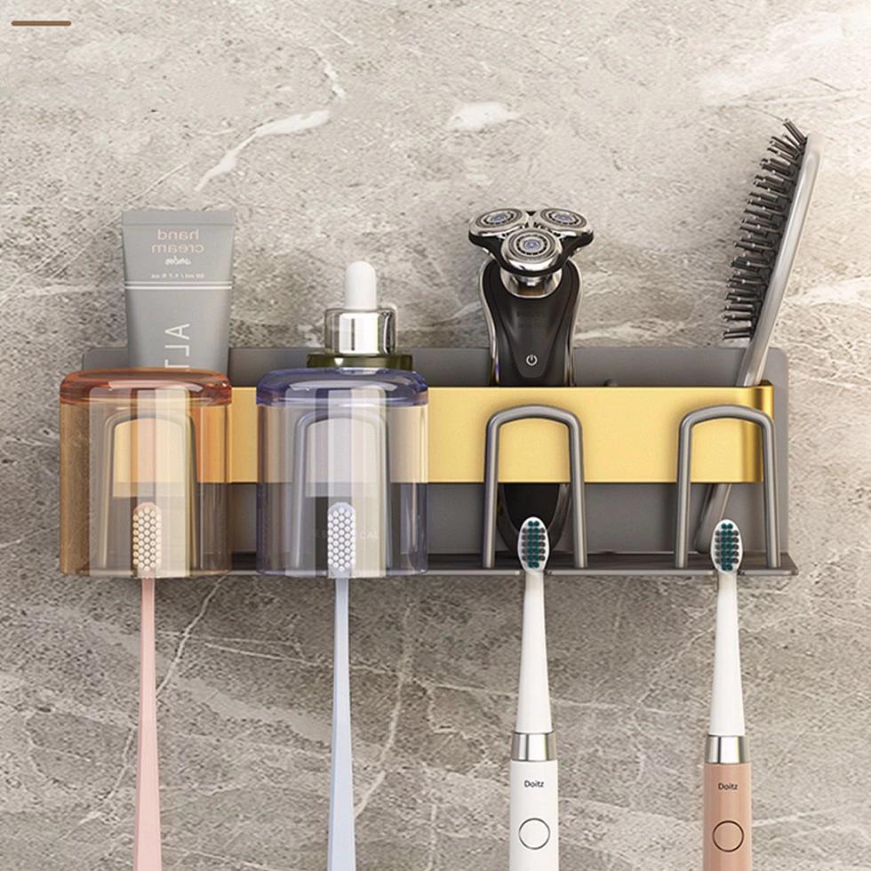 防汚サニタリー トイレ収納 無孔収納ラック マグネット電動歯ブラシホルダー 壁掛け歯ブラシカップ 歯..