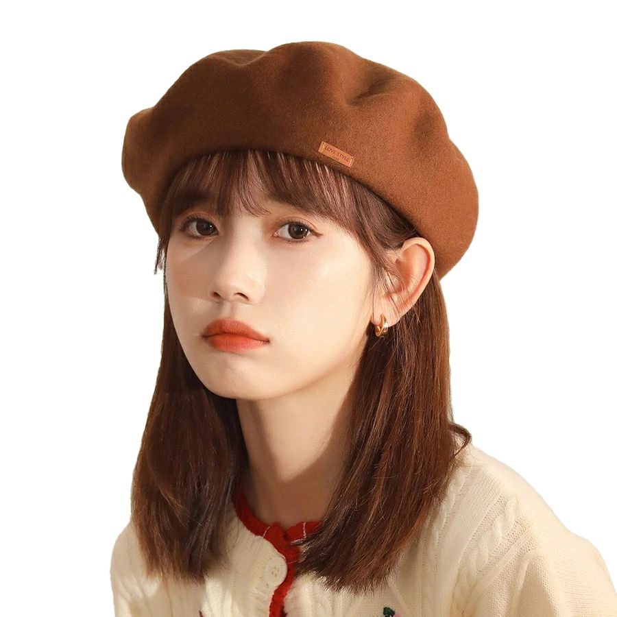 ふんわり 保温 小顔効果 通学 通勤 暖かさ 毛 カジュアル レトロ 無地 おしゃれ シンプル 画家帽 可愛い 防寒 秋冬 キャップ 帽