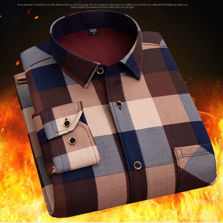 冬用 フランネルシャツ 防寒着 厚手 厚手 冬物 冬服 スリムシャツ 裏ボア カジュアルシャツ シャツ シニア 防寒 極暖 ゆったり hayashop-10063091 hayashop サンプル画像3