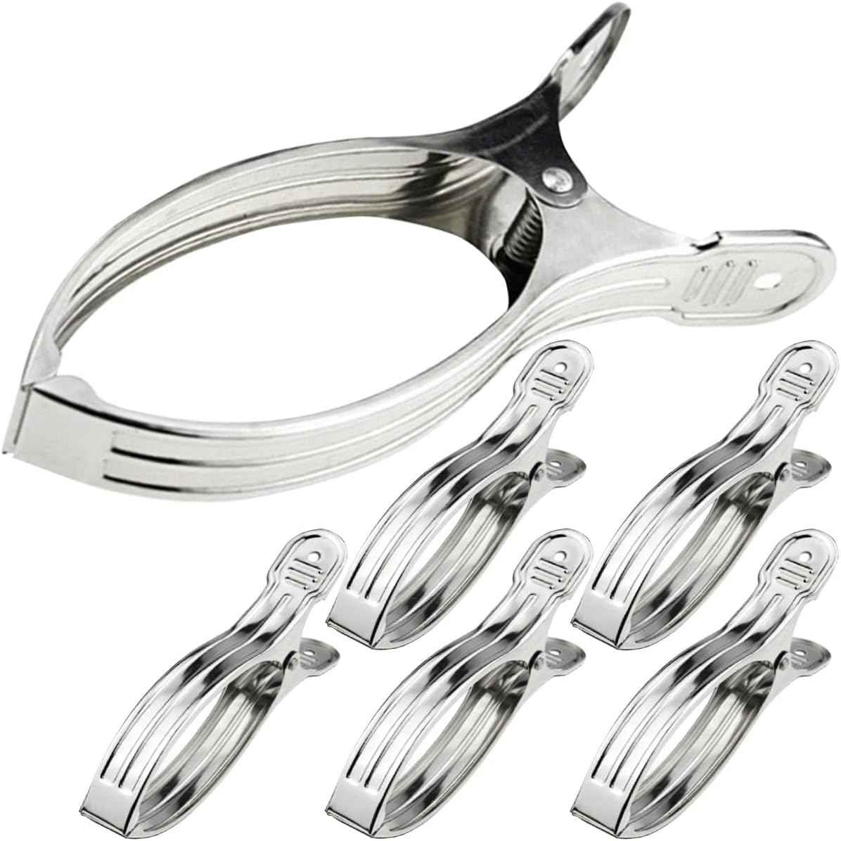 物干し竿用 大口サイズ 強力 6個セット ステンレス 特大洗濯バサミ