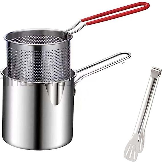 お手入れカンタン オイルスクリーン付 クリップ付き 片手 304ステンレス 小さい 鍋 揚げ物 天ぷら鍋 ステンレス 天ぷら鍋 揚げ鍋