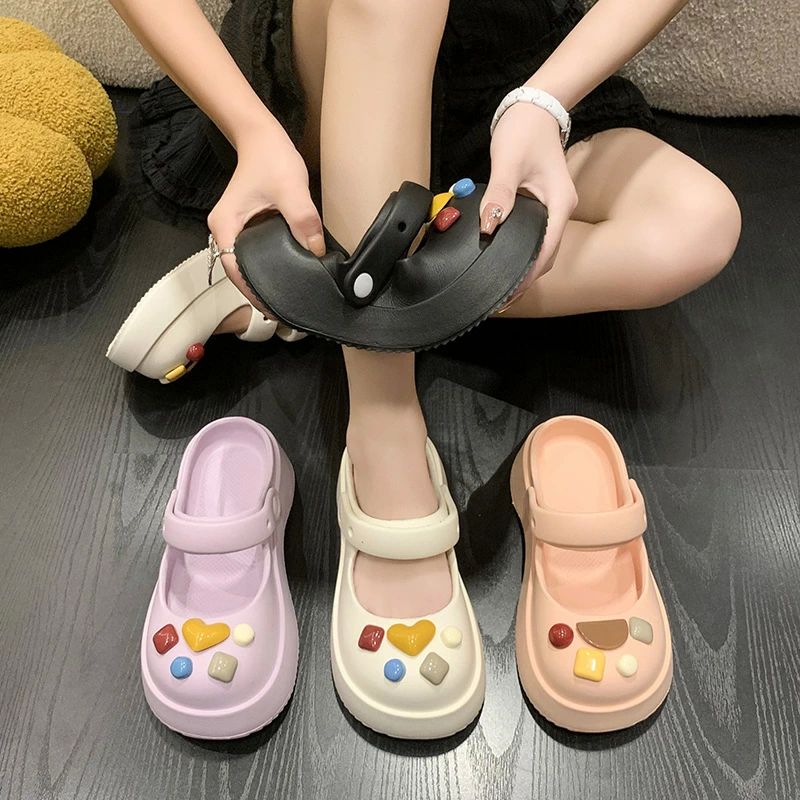 快適 室内履き 外履き キャンディカラー サンダル スリッパ 水陸ハーフ ビーチシューズ 夏 女性 学生スリッパ キャンディカラー