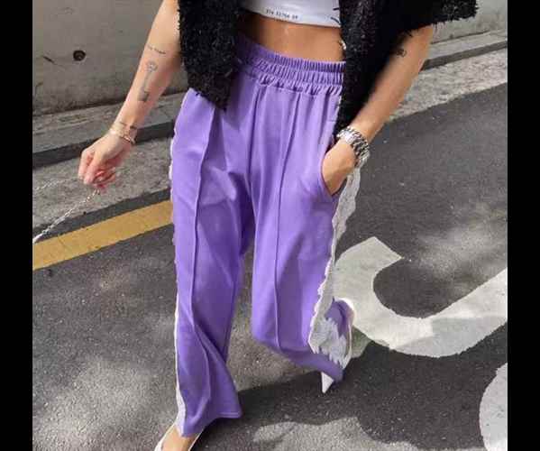 ウエスト ポケット レース ウエスタン フルレングス カジュアルパンツ ワイドパンツ スポーツウェア ス..