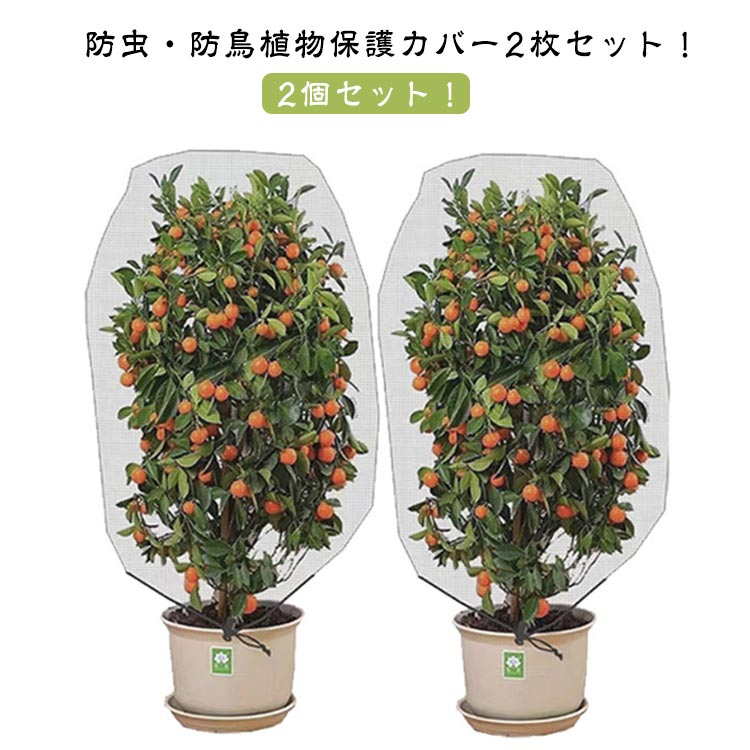 ベランダ 菜園 防虫網 防虫シート 園芸用ネット 野菜栽培 野菜網 植物保護袋 2個セット 防鳥ネット 園..
