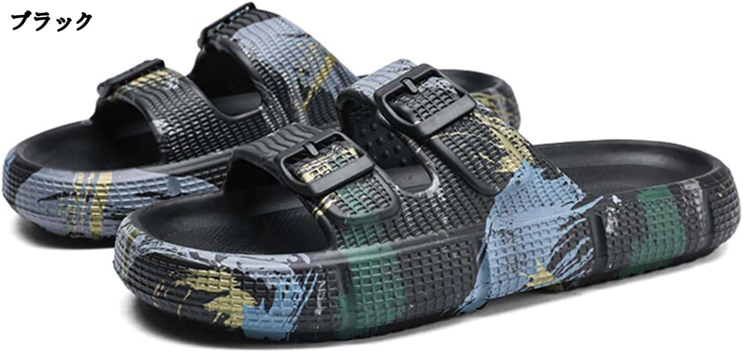 普段履き 夏用 歩きやすい 水陸両用 滑り止め シャワーサンダル 厚底ルームシューズ メンズ EVA 外履き..