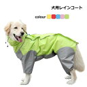 お出 雨具リード穴付き 防水 通気 帽子付 梅雨ドッグウェア 犬の服 ペット服 犬用 レインコート 大型犬 中型犬 犬用レインコート