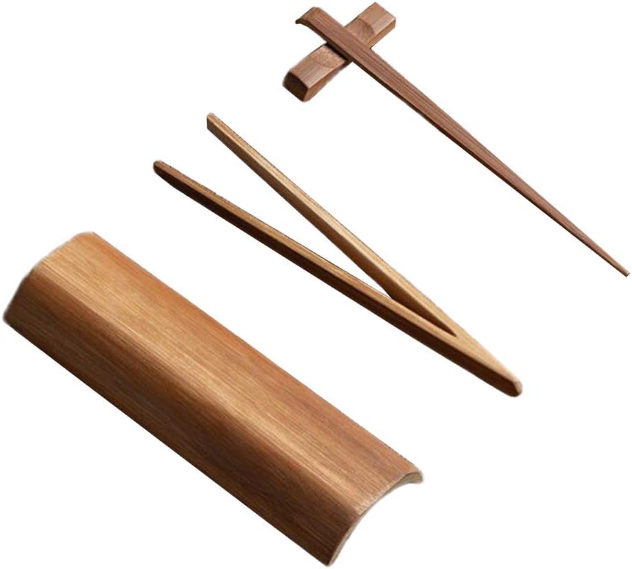 4個 F- 竹製 茶文化アクセサリー 中国茶道 道 茶挟 茶匙 茶則 茶杓