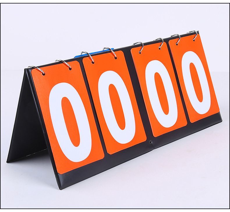 持ち運び 折りたたみ 軽量 得点ボード 点数記録 競技 試合 サッカー 卓球 卓上 手動 フリップ式 4桁 4..