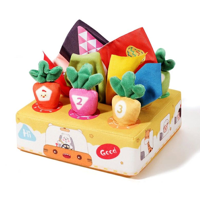 誕 子供 知育玩具 いれる つまむ ひっぱる つかむ おもちゃ 1歳から 子供 モンテソッリー 五感刺激 ティッシュ遊び 柔らか 布製