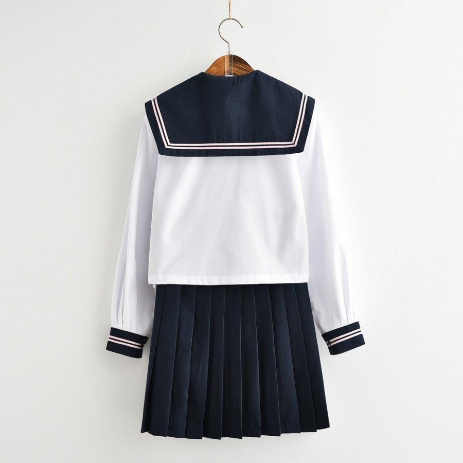 セーラー服学生服長袖レディース上下セット女子高生セーラー服スクールウェアハロ...