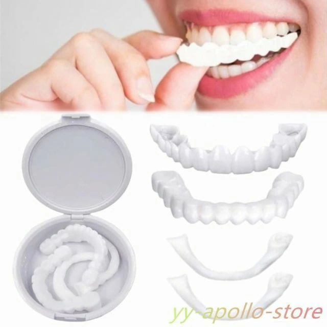入れ歯 上下 シリコン フィット 男女兼用 ポータブル 装着簡単 再利用能な 美白