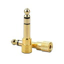 SZSL3.5mm6.35mm変換アダプタ6.35オス3.5メス標準プラグ右向き二重線矢印ミニプラグヘッドホン/アンプ/電子ピアノ/ヘッドホン/ミ