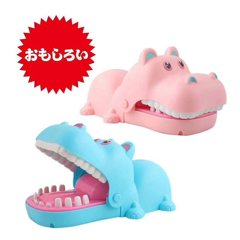 (カバ（ピンク）) 忘年会・クリスマス・新年・パーティ玩具 電池不要 危機一発ゲーム 口歯咬合 ワニワニパニックおもちゃ 特大 カバ