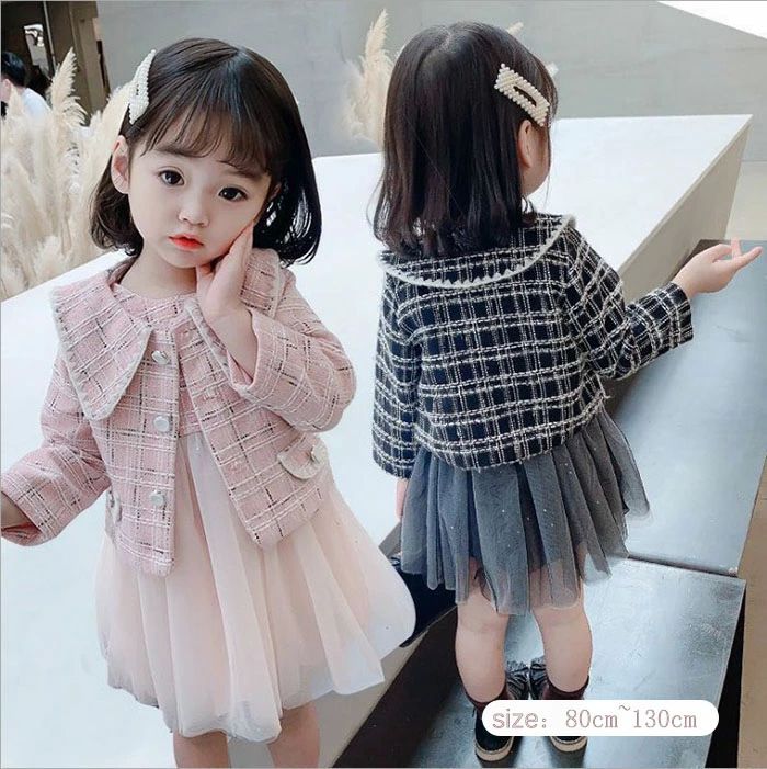 発表会 結婚式 卒業式 卒園式 入学式 入園式 カジュアル 女の子 ピンク チェック柄 ジャケット ワンピース 2点セット 子供スーツ
