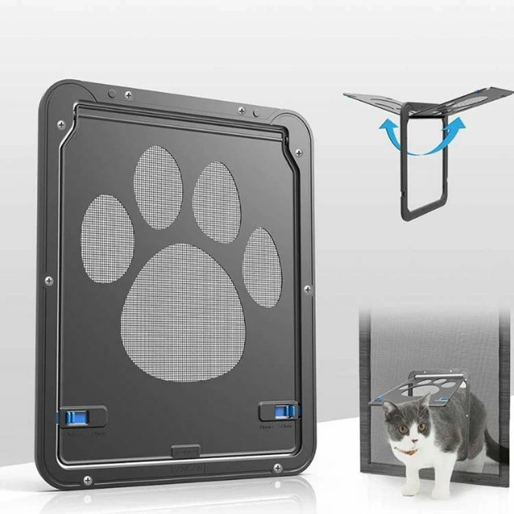 hayashopの取り 自由に出入 取付簡単 ロック付き マグネット式 猫 小型犬 犬 ドア 網戸用ペットの出入り口 ペット キャットドア ペットドア｜アングル3