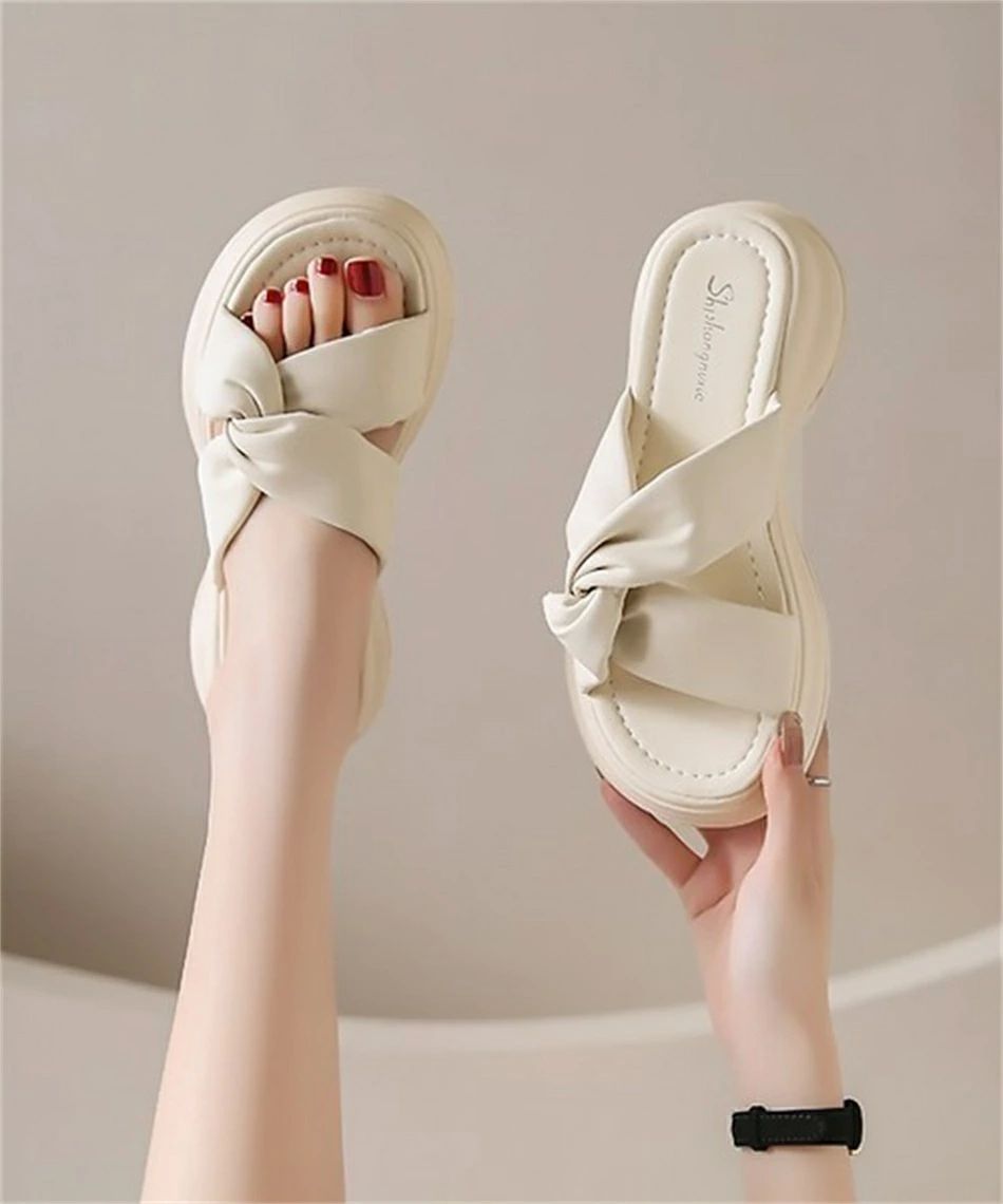 レディース 夏 美脚 ミュールサンダル 厚底サンダル