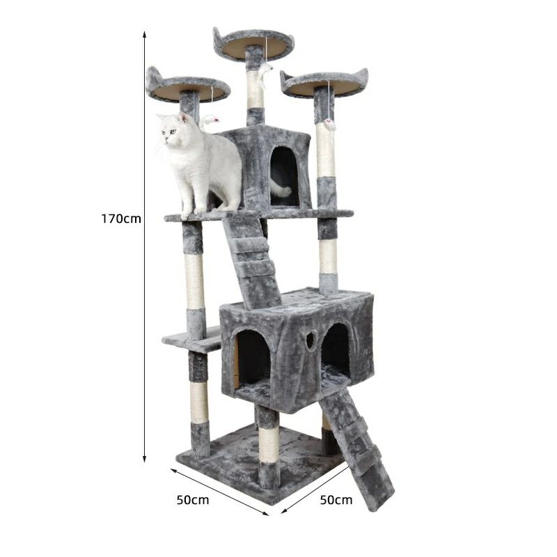 Toys - キャットタワー 爪とぎ 人気 据え置き 転倒防止 マルチレイヤー 観測デッキ 多頭飼い 運動不足 解消高い 安定性 スペースを節約