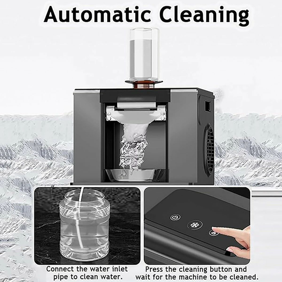 hayashopの家庭用空気冷却、60kg/日スノーフレーク製氷機、スノーコーンシェーバー、家庭用空気冷却、パーティー、フードトラック、レスト｜アングル2