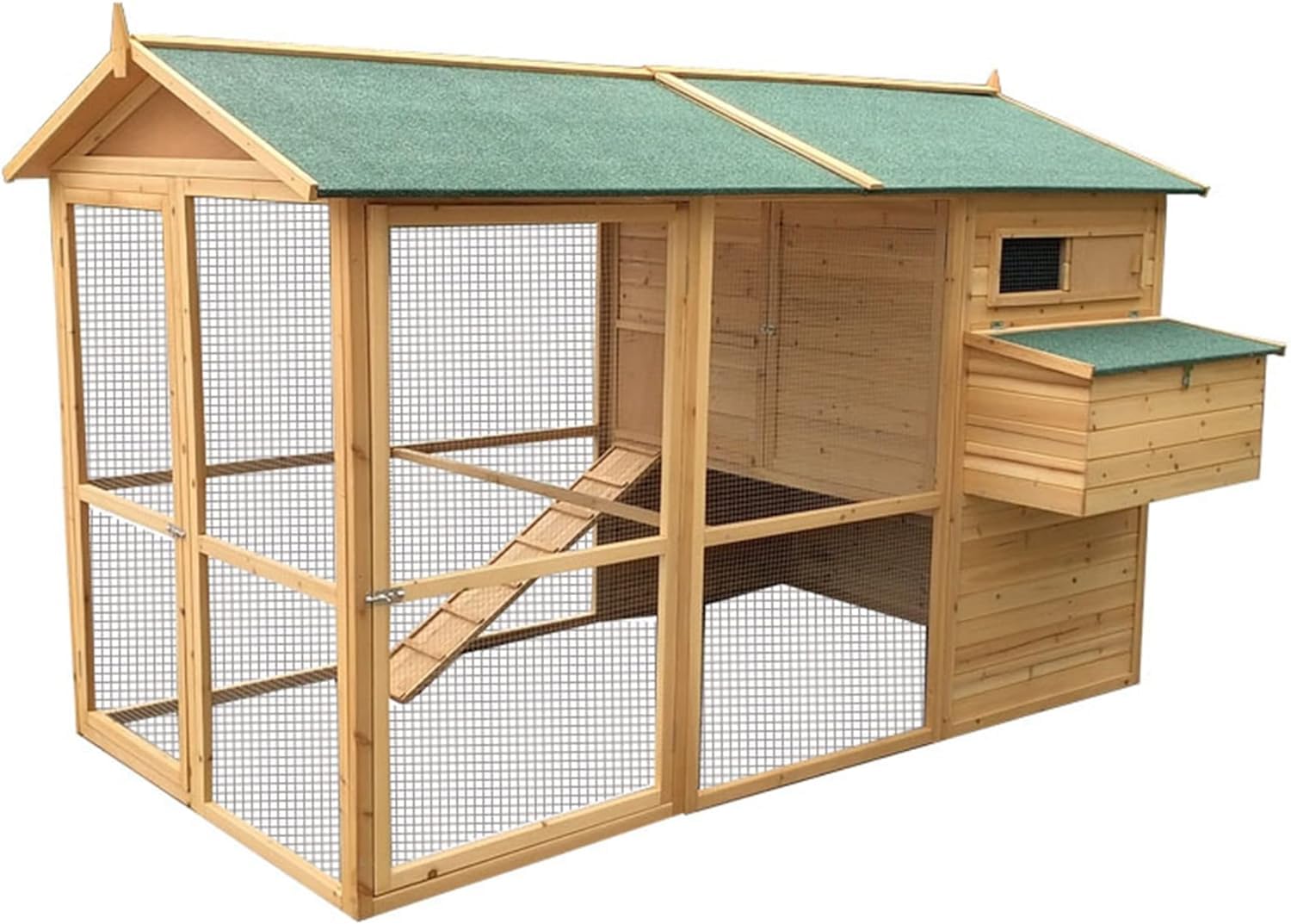 鶏小屋大型 屋外チキンコープ 木製マルチレベルヘンハウス ネスティングボックス付き耐候性家禽15〜20羽の鶏用の大きなチキンコ