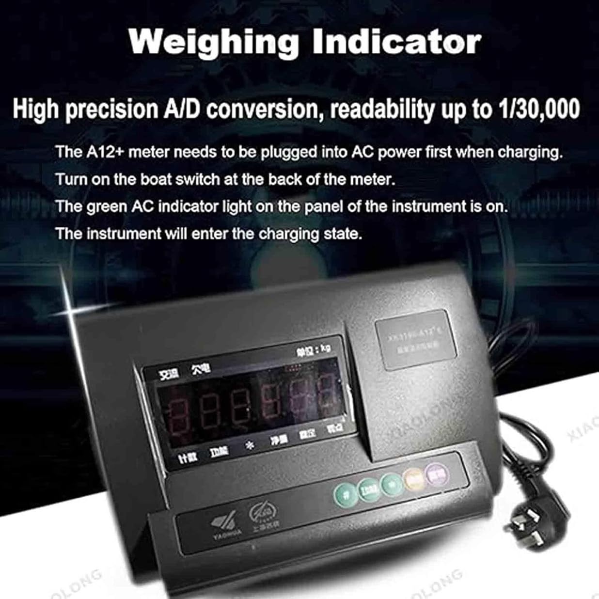 hayashopの電子家畜スケールキット、牛、羊、豚、ヤギ、馬用の高精度フロアスケールキット、LCDバックライトディスプレイ重量インジケータ｜アングル2