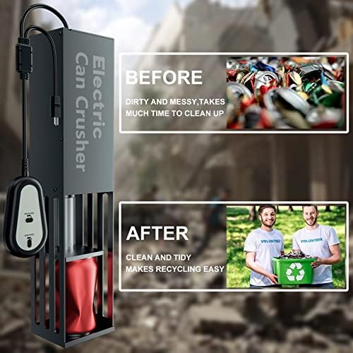 hayashopの電動缶破砕機 電動缶クラッシャー 缶潰し機 ペットボトル 圧縮 空き缶潰し器 アルミ缶潰し ペットボトル 圧縮 金属缶クラッシャ｜アングル2