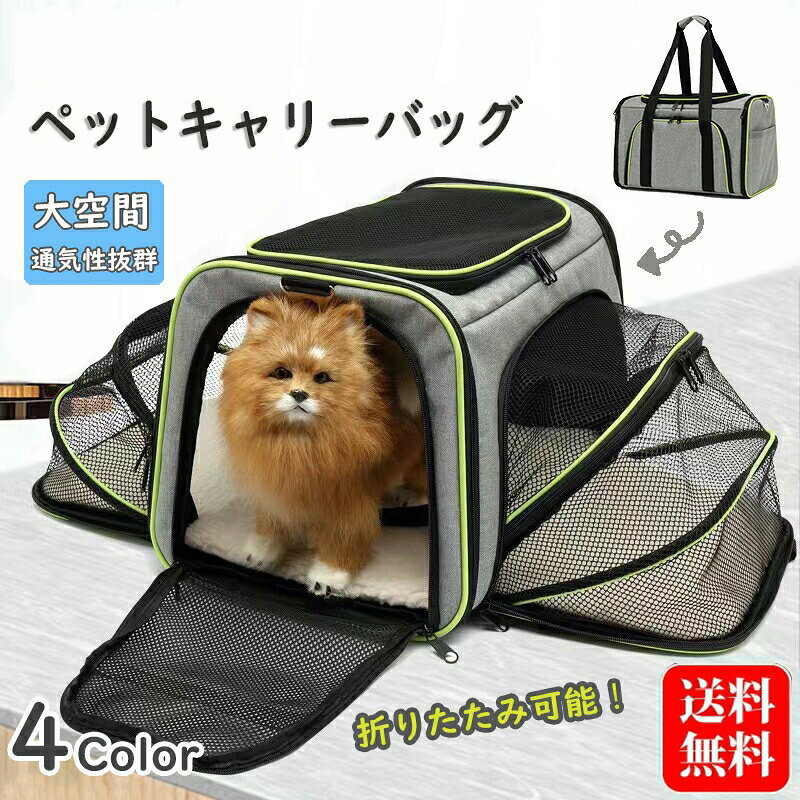 キャリーバッグ 折りたたみ 猫 小型犬 拡張 ペットキャリー ペット キャリー ソフトキャリー キャリーケース ショルダーキャリー 2WAY ドライブ 通院 散歩 アウトドアペットキャリー おしゃれ 折りたたみキャリーメッシュ