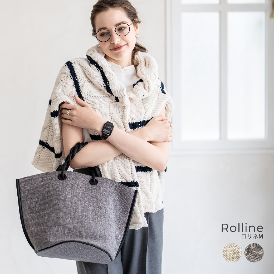 HAYNI バッグ トートバッグ レディース【Rolline ロリネ(M)サイズ｜HAYNI ヘイニ 】大人 ワンマイル ツイストハンドル リネン風 キャンバス風 軽量 軽い かわいい カジュアル シンプル 弁当 収納 マザーズバッグ かばん 年中 春夏秋冬 ブランド