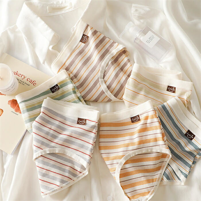 【時間限定全品10%OFF】ショーツ レースショーツ 単枚売り one size 女の子 ヒップアップ 美尻 20代30代40代 レディース スタンダードショーツ 全綿 ストライプ 女の子 かわいい 大人 下着 3