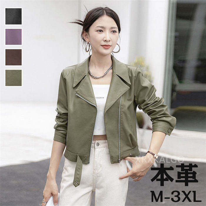 レザージャケット ラムレザー 本革 レディース 春 ショート丈 ライダースジャケット チェスターコート 革ジャン レザーコート 本皮 アウターショートコート 2024 おしゃれ ギフト きれいめ M L XL XXL 3XL ブラック