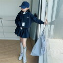 スウェットパーカー スカート セットアップ 子供 女の子 キッズ 子供服 上下セット 2点セット フリルスカート ネイビー プルパーカー スウェットセットアップ...