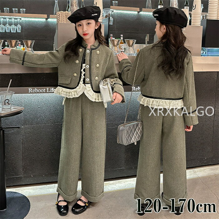 【楽天スーパーSALE15%OFF】セットアップ 卒業式 スーツ 女の子 パンツ 小学生 パンツスーツ 2点セット 子供服 女の子 キッズスーツ かっこいい 子...