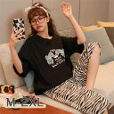 【Fashion THE SALE 20%OFF】パジャマ レディース 前開き 綿 ルームウェア半袖 7分ズボン M L XL 大きいサイズ 上下セット パープ...