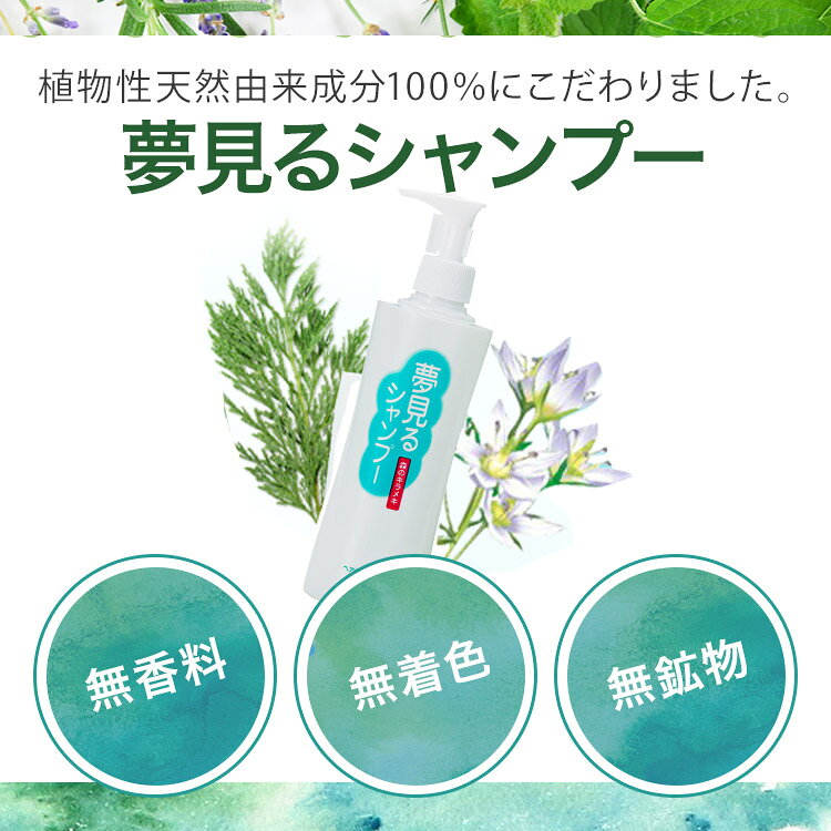 【メーカー公式】フローラ(Flora) 100%天然のヘアシャンプー「夢見るシャンプー」天然由来 無香料 無着色 無鉱物油 赤ちゃん 低刺激 肌荒れ 潤い 保湿 男性用 女性用 オーガニック ボタニカル成分100% hb-101-flora-10000033 HB-101ネットショップ楽天市場店 サンプル画像2