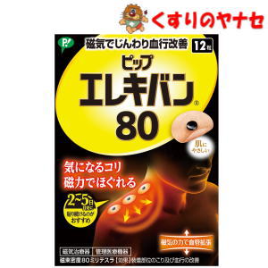 【メール便対応】※ピップエレキバン 80 12粒／【磁気治療器】