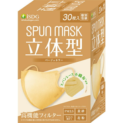 SPUNMASK（スパンマスク）　立体型　ベージュ　(医食同源ドットコム)